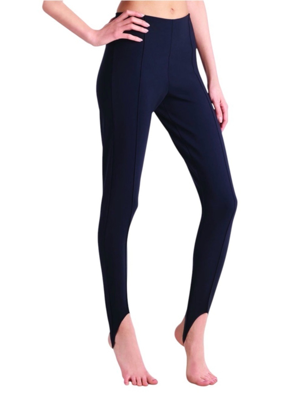 ZARA Black High Waisted Stirrup Leggings Trousers Size Large Minimalist Gorpcore